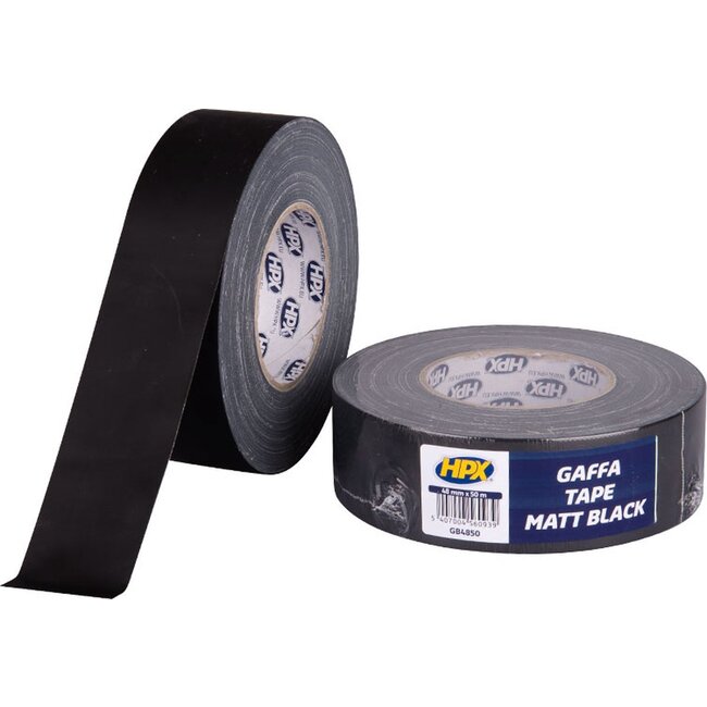HPX Gaffer Tape 48mm x 50m Mat Zwart