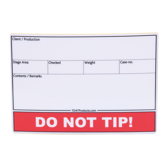 TD47 Flightcase Tour Label 212x 150mm + DO NOT TIP!