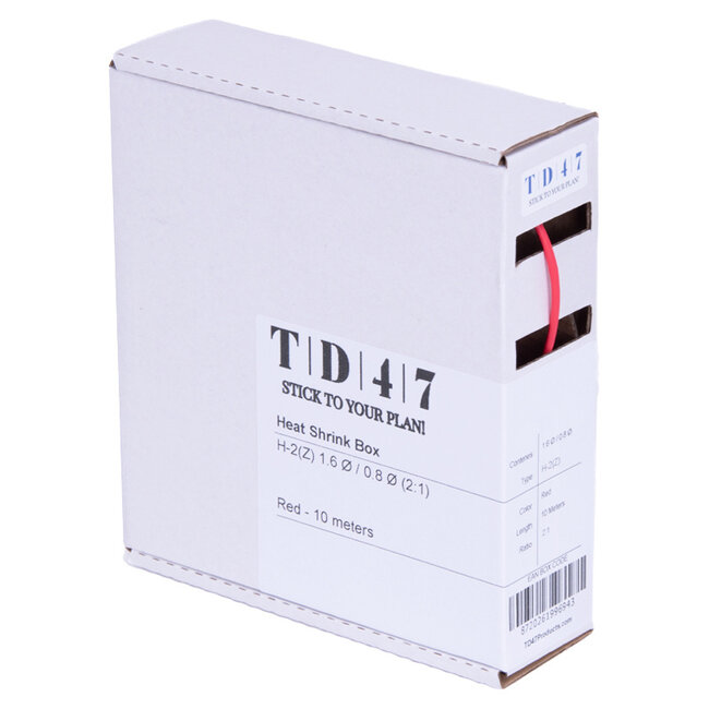 TD47 Shrink Sleeve Box H-2(Z) 1.6Ø / 0.8Ø 10m - Red