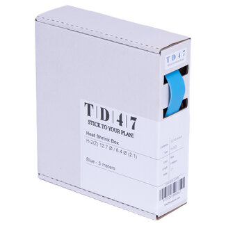 TD47 Products® TD47 Boîte de Gaines Thermorétractables H-2(Z) 12.7Ø / 6.4Ø 5m - Bleu