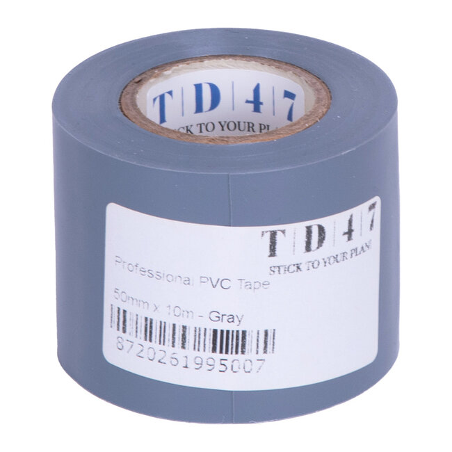 TD47 Professional PVC Insulating Tape 50mm x 10m Grey
