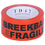 TD47 Verpackungsband Breekbaar / Fragile 50mm x 66m orange