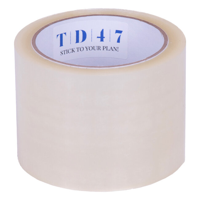TD47 Packaging tape PP low noise 75mm x 66m Transparent