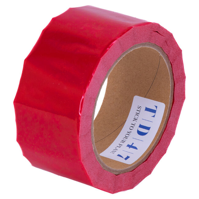 TD47 Security Tape "Opened" 50mm x 50m Rood