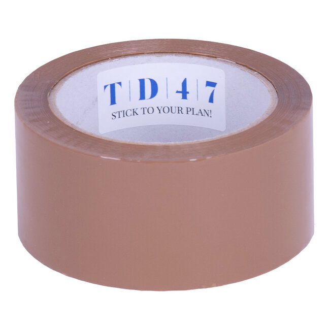 TD47 Verpakkingstape PP low noise 50mm x 66m Bruin