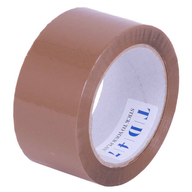 TD47 Ruban d'emballage PP Bas Low Bruit 50mm x 66m Brown (36 rouleaux)
