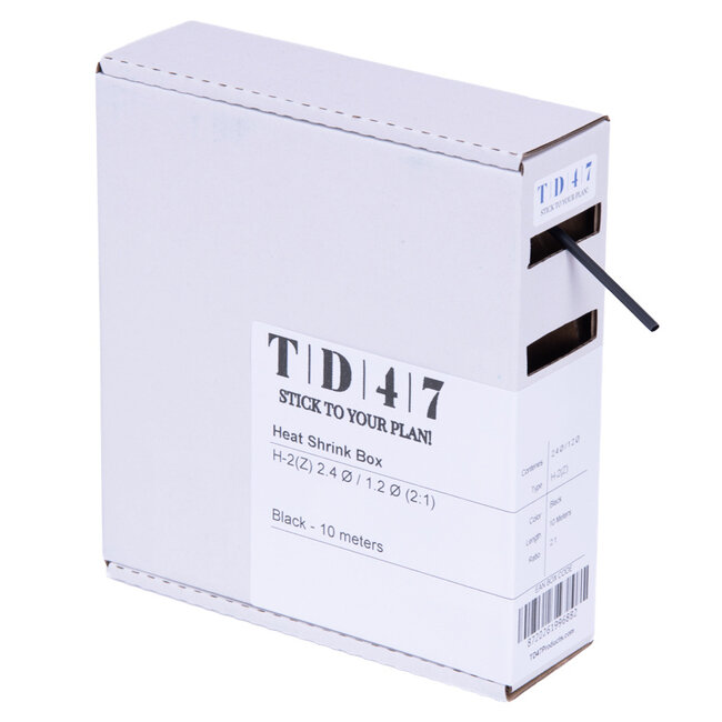 TD47 Shrink Sleeve Box H-2(Z) 2.4Ø / 1.2Ø 10m - Black