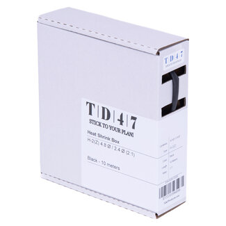 TD47 Products® TD47 Boîte de Gaines Thermorétractables H-2(Z) 4.8Ø / 2.4Ø 10m - Noir