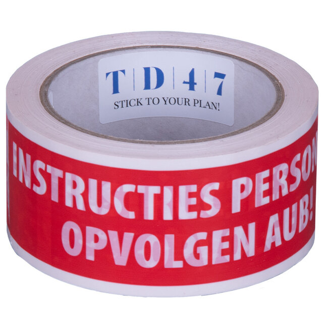 Die Entfernung TD47 Tape "Instructions" 50mm x 66m