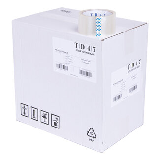 TD47 Products® TD47 Ruban d'emballage Noise 50 mm x 66 m transparent (boîte de 36 rouleaux)