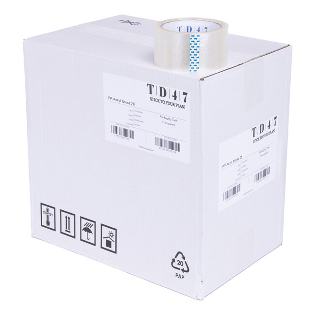 TD47 Packaging tape Noise 50mm x 66m Transparent (Box of 36 rolls)