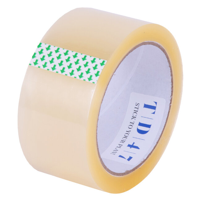 TD47 Ruban d'emballage PP Bason faible 48mm x 66m transparent (Boite 36 rouleaux)