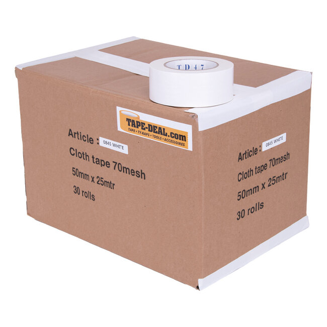 TD47 Gaffa Tape 50mm x 25m White - Box of 30 Rolls