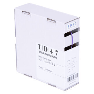 TD47 Products® TD47 Boîte de Gaines Thermorétractables H-2(Z) 1.2Ø / 0.6Ø 10m - Violet