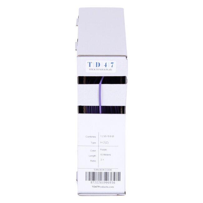 TD47 Shrink Sleeve Box H-2(Z) 1.2Ø / 0.6Ø 10m - Purple