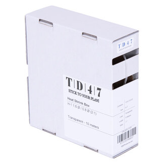 TD47 Products® TD47 Krimpkous Box H-1 1.6Ø / 0.8Ø 10m - Transparant