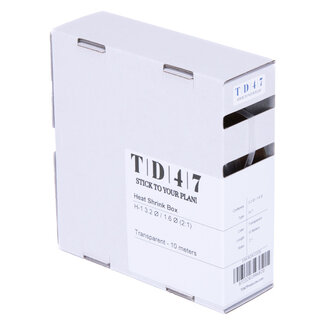TD47 Products® TD47 Schrumpfschlauchbox H-1 3.2Ø / 1.6Ø 10m - Transparent