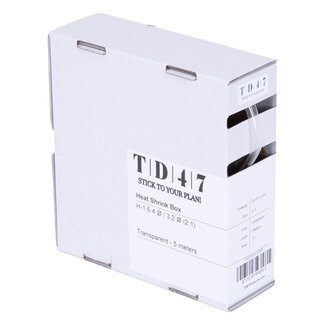 TD47 Products® TD47 Boîte de Gaines Thermorétractables H-1 6.4Ø / 3.2Ø 5m - Transparent