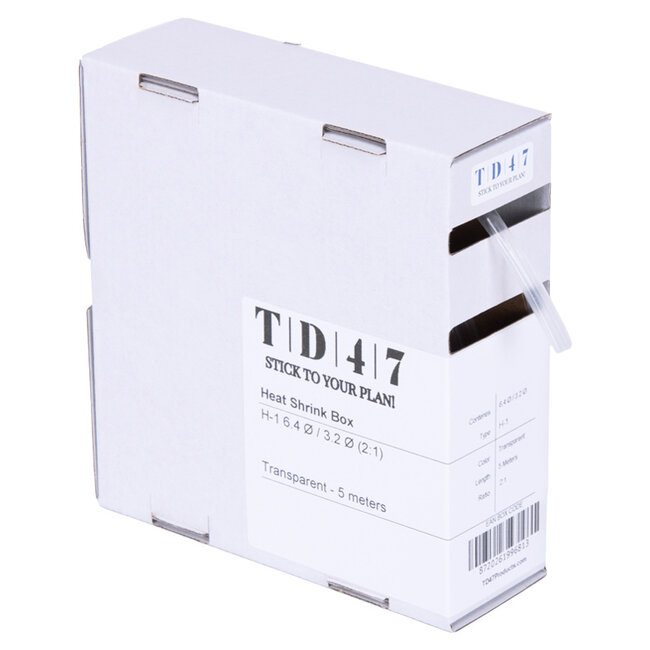 TD47 Krimpkous Box H-1 6.4Ø / 3.2Ø 5m - Transparant