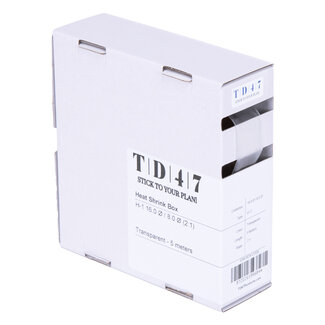 TD47 Products® TD47 Boîte de Gaines Thermorétractables H-1 16,0Ø / 8,0Ø 5m - Transparent