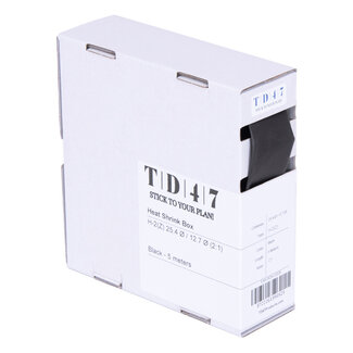 TD47 Products® TD47 Boîte de Gaines Thermorétractables H-2(Z) 25.4Ø / 12.7Ø 5m - Noir