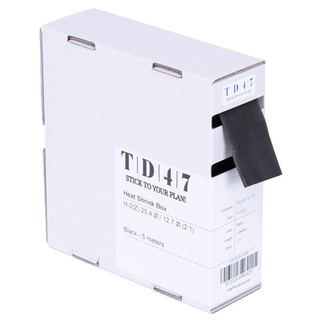 TD47 Krimpkous Box H-2(Z) 25.4Ø / 12.7Ø 5m - Zwart