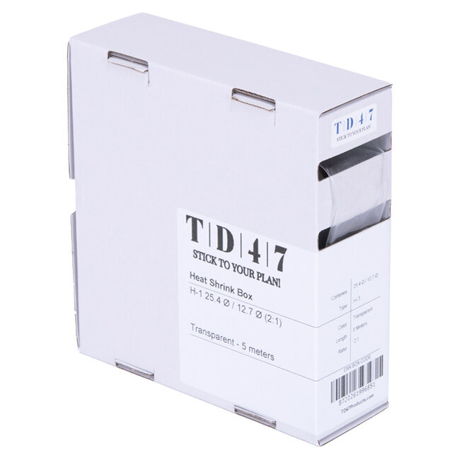 TD47 Schrumpfschlauchbox H-1 25,4Ø / 12,7Ø 5m - Transparent