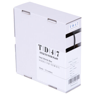 TD47 Products® TD47 Shrink Sleeve Box H-2(3X) 1.5Ø / 0.5Ø 10m - Black