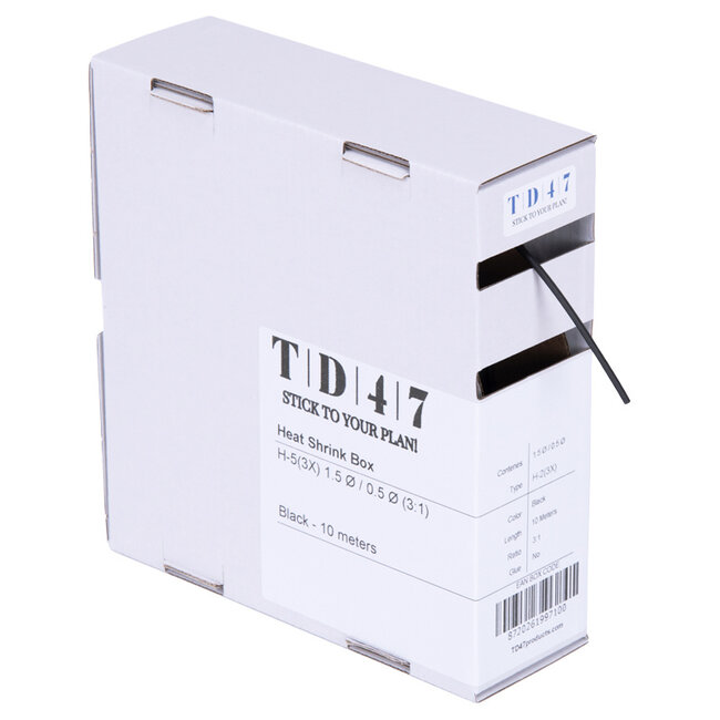 TD47 Schrumpfschlauchbox H-2(3X) 1.5Ø / 0.5Ø 10m - Schwarz