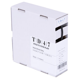 TD47 Products® TD47 Boîte de Gaines Thermorétractables H-5(3x)-F 3.0Ø / 1.0Ø 5m - Noir