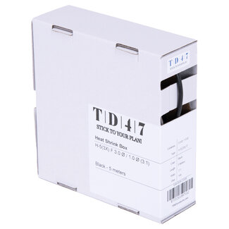 TD47 Products® TD47 Krimpkous Box H-5(3x)-F 3.0Ø / 1.0Ø 5m - Zwart