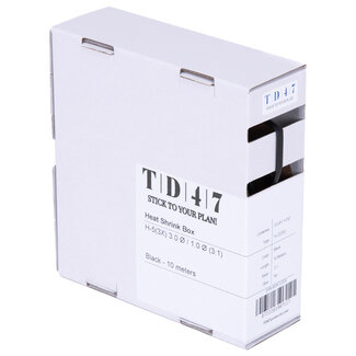 TD47 Products® TD47 Shrink Sleeve Box H-2(3X) 3.0Ø / 1.0Ø 10m - Black