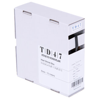 TD47 Products® TD47 Boîte de Gaines Thermorétractables H-2(3X) 4.5Ø / 1.5Ø 10m - Noir
