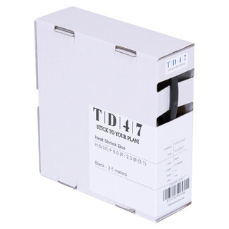 TD47 Products® TD47 Boîte de Gaines Thermorétractables H-5(3x)-F 6.0Ø / 2.0Ø 3,5m - Noir