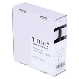 TD47 Products® TD47 Krimpkous Box H-5(3x)-F 6.0Ø / 2.0Ø 3,5m - Zwart