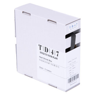 TD47 Products® TD47 Boîte de Gaines Thermorétractables H-2(3X) 9.0Ø / 3.0Ø 5m - Noir