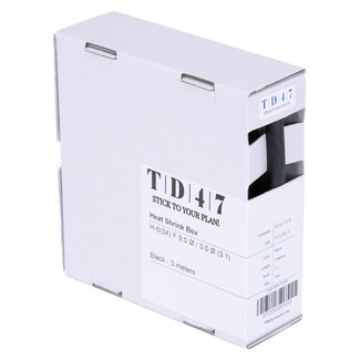 TD47 Products® TD47 Boîte de Gaines Thermorétractables H-5(3x)-F 4.8Ø / 1.5Ø 4m - Noir