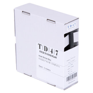 TD47 Products® TD47 Schrumpfschlauchbox H-5(3x)-F 4.8Ø / 1.5Ø 4m - Schwarz