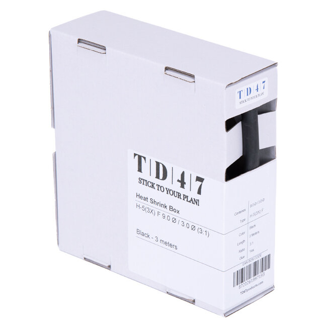 TD47 Krimpkous Box H-5(3x)-F 4.8Ø / 1.5Ø 4m - Zwart