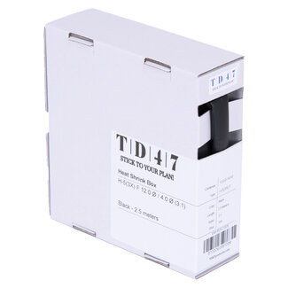 TD47 Products® TD47 Krimpkous Box H-5(3x)-F 12.0Ø / 4.0Ø 2,5m - Zwart