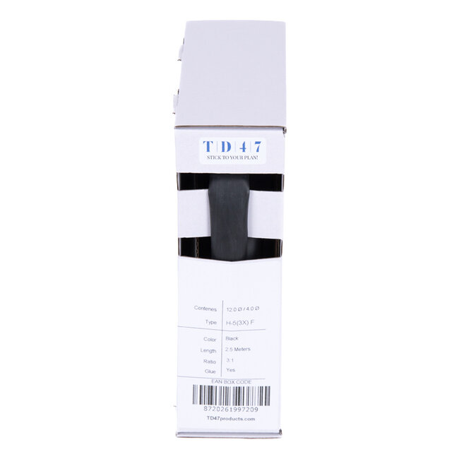 TD47 Shrink Sleeve Box H-5(3x)-F 12.0Ø / 4.0Ø 2.5m - Black