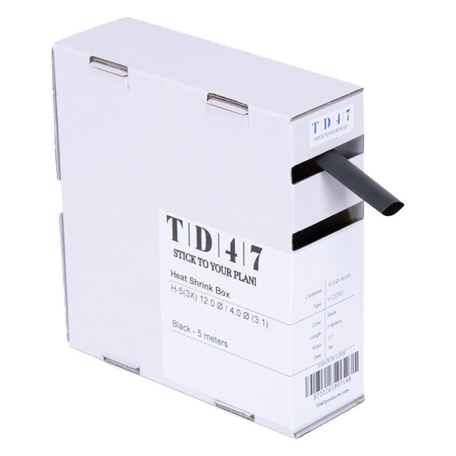 TD47 Schrumpfschlauchbox H-2(3X) 12.0Ø / 4.0Ø 5m - Schwarz