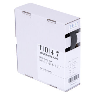 TD47 Products® TD47 Boîte de Gaines Thermorétractables H-2(3X) 12.0Ø / 4.0Ø 5m - Noir