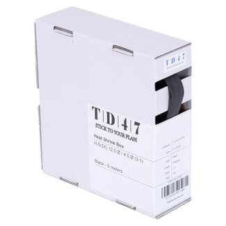 TD47 Products® TD47 Krimpkous Box H-2(3X) 12.0Ø / 4.0Ø 5m - Zwart