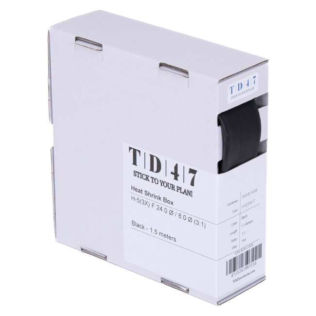 TD47 Shrink Sleeve Box H-5(3x)-F 24.0Ø / 8.0Ø 1.5m - Black
