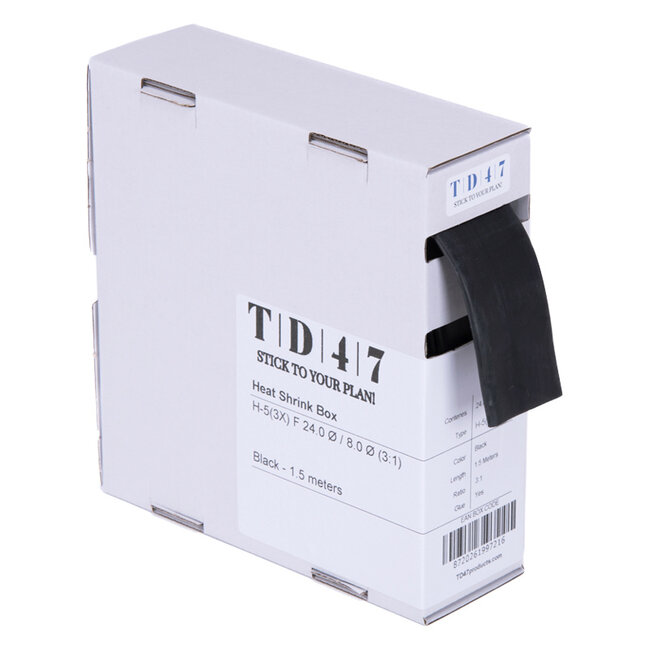 TD47 Krimpkous Box H-5(3x)-F 24.0Ø / 8.0Ø 1,5m - Zwart