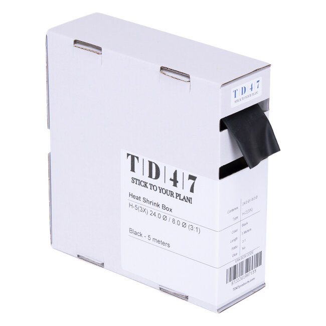 TD47 Krimpkous Box H-2(3X) 24.0Ø / 8.0Ø 5m - Zwart