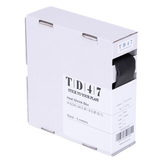 TD47 Products® TD47 Boîte de Gaines Thermorétractables H-2(3X) 24.0Ø / 8.0Ø 5m - Noir