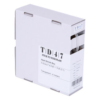 TD47 Products® TD47 Boîte de Gaines Thermorétractables H-5(3x)-F 4.8Ø / 1.5Ø 4m - Transparent