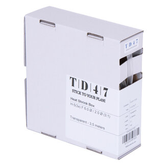 TD47 Products® TD47 Boîte de Gaines Thermorétractables H-5(3x)-F 6.0Ø / 2.0Ø 3.5m - Transparent